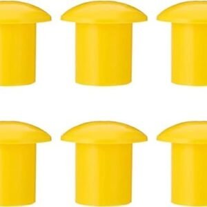 Yellow Rebar Safety Caps - Pack of 100 | Plastic Mushroom Cover | Fits 8mm - 16mm Rebar for Enhanced Construction Site Safety (8mm -16mm) Brand: Generic