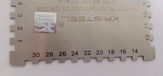 KRISTEEL Wet Film Thickness Gauge 1 to 80 mil | Rectangular Stainless Steel Applicator | Paint Coating Thickness Tester | Accurate & Durable | For Automotive, Industrial, and Marine Use - Image 6