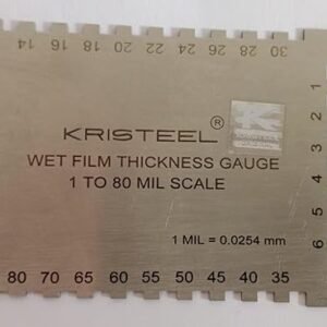 KRISTEEL Wet Film Thickness Gauge 1 to 80 mil | Rectangular Stainless Steel Applicator | Paint Coating Thickness Tester | Accurate & Durable | For Automotive, Industrial, and Marine Use