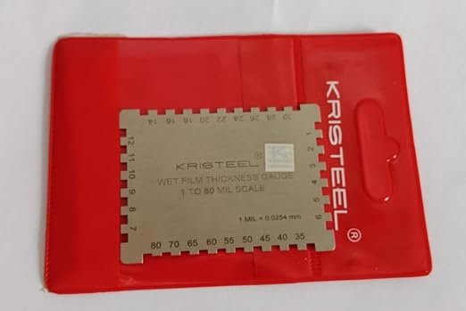 KRISTEEL Wet Film Thickness Gauge 1 to 80 mil | Rectangular Stainless Steel Applicator | Paint Coating Thickness Tester | Accurate & Durable | For Automotive, Industrial, and Marine Use - Image 2