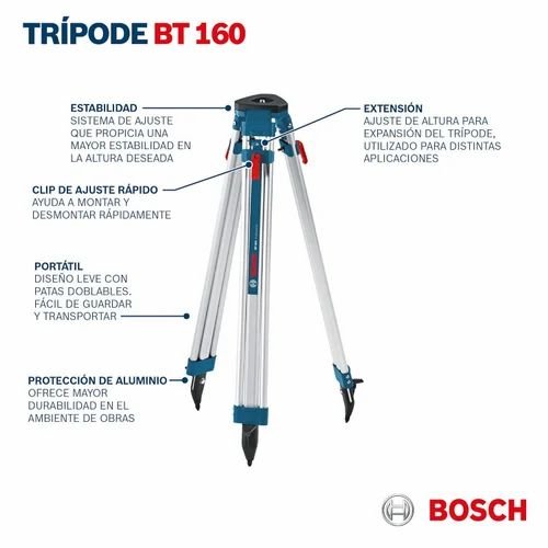 Bosch BT160 PVC Alum Quick Clamp Tripod (Blue) - Image 6