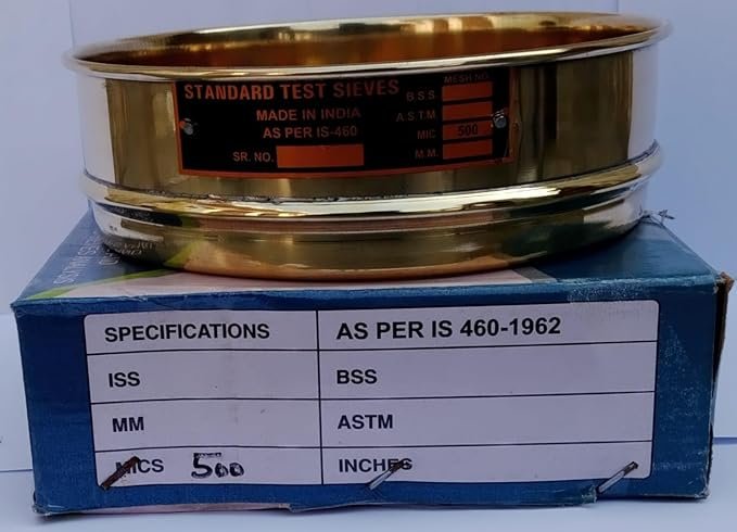500 Micron Brass Test Sieve – 8 Inch (200mm) Diameter | ASTM No. 35 | Stainless Steel Mesh for Lab, Soil, and Construction Testing - Image 2